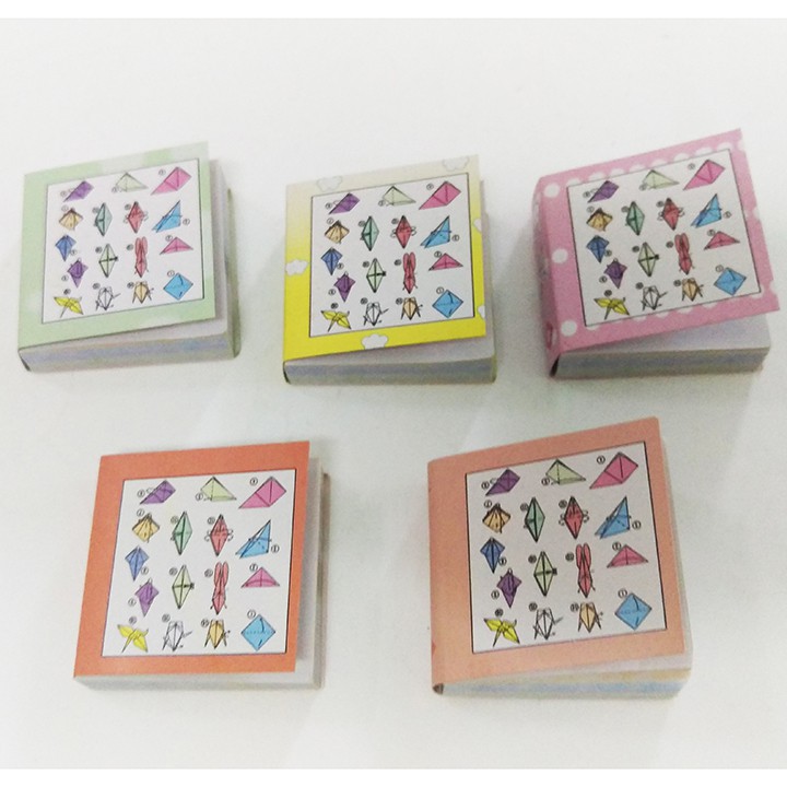 Hộp 5 tập giấy xếp hạc 4 x 4 Cm , giấy gấp hạc