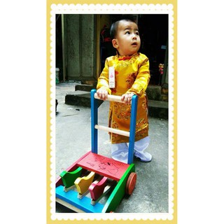 Áo dài cách tân cho bé trai kèm quần lụa đẹp (size 12kg-25kg)