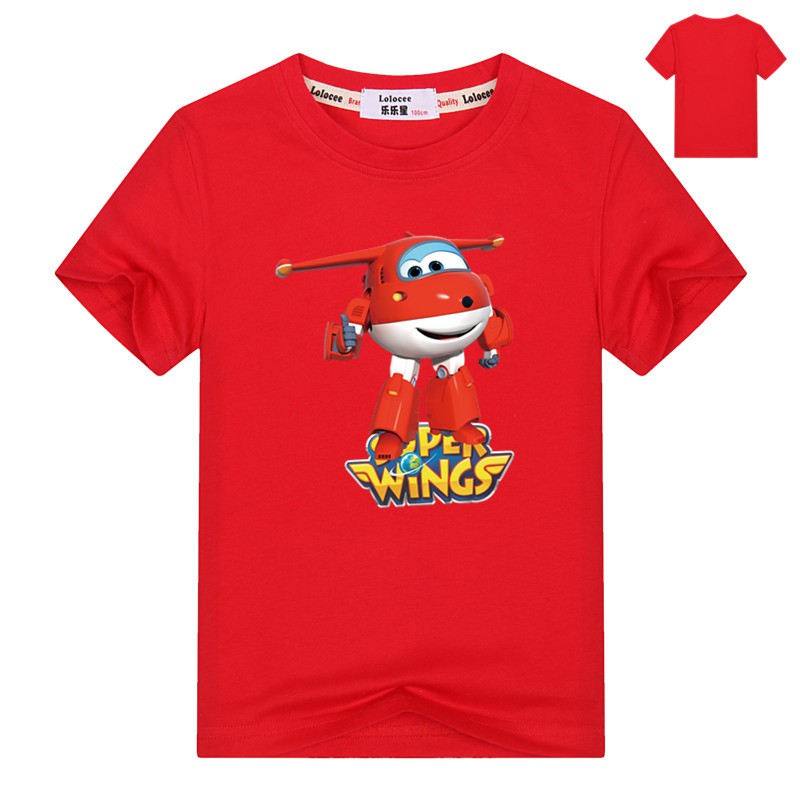 Áo thun họa tiết nhân vật hoạt hình Super Wings dành cho bé trai