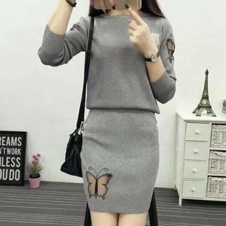 Sét váy len cánh bướm