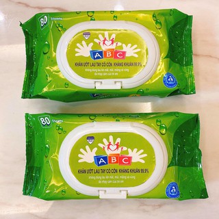 Khăn ướt lau tay có cồn ABC 80 miếng/bao