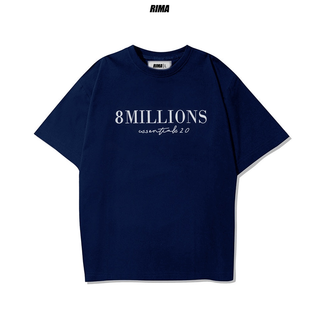 Áo Thun Tay Lở 8 MILLIONS Phông Rộng Nam Nữ Unisex Cotton Cao Cấp Đẹp Ngắn Freesize Hình Trắng Đen Navy Họa Tiết RIMA