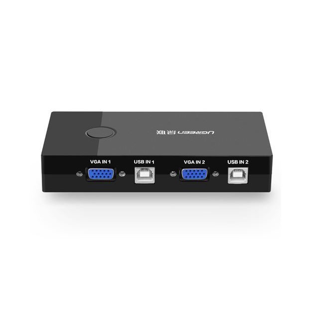 Bộ chuyển Tín Hiệu 2 CPU Dùng 1 Màn Hình - KVM Switch Với USB Cho Chuột Và Bàn Phím Ugreen 30357 Chính Hãng