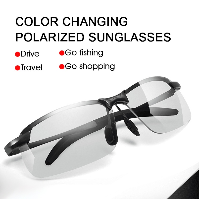 Kính nhìn đêm phân cực kính râm đổi màu kính râm lái xe nam kính lái xe câu cá kính râm lái xe ngày và đêm kính đặc biệt sử dụng kép