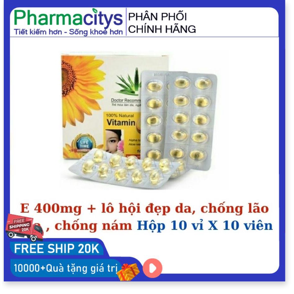 Vitamin E dưỡng da 10 vỉ x 10 viên