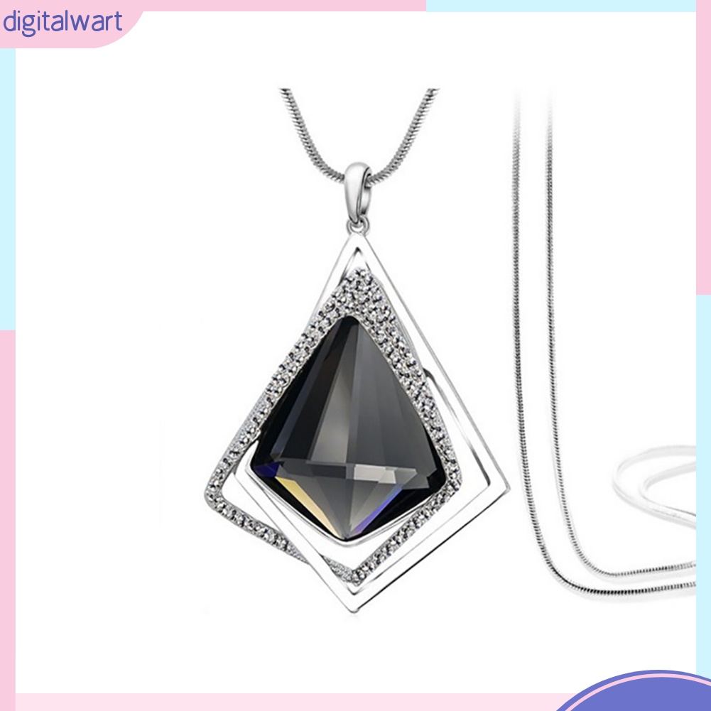 Dây chuyền kim loại dài đính đá thời trang dành cho nữ