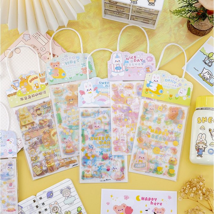 Bộ 4 sticker Miếng Dán Hoạt Hình Dễ Thương Đồ Chơi Cho Bé
