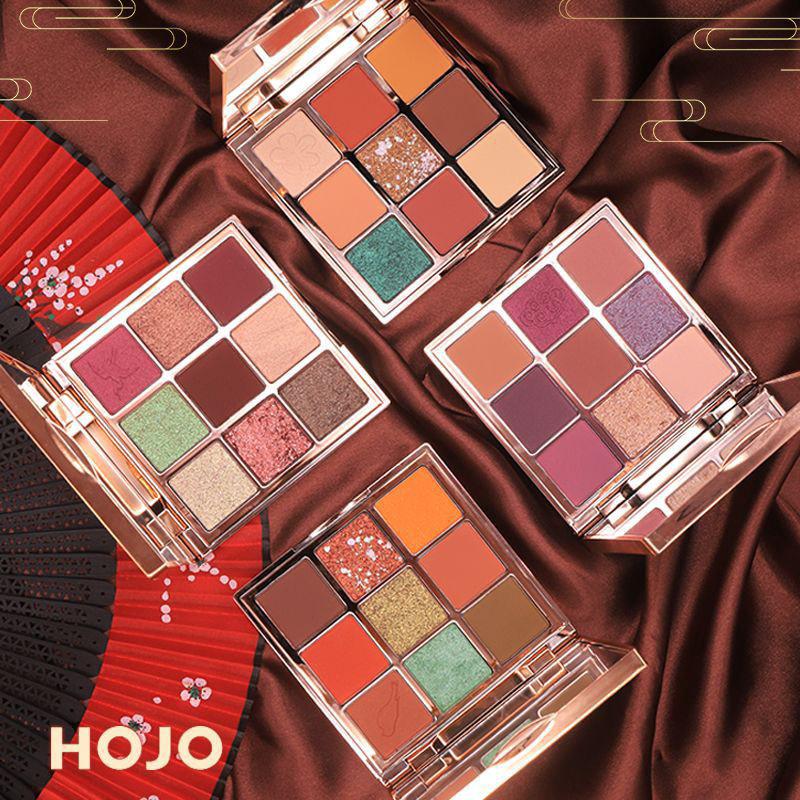 Bảng phấn mắt HOJO gồm 9 màu lì và kim tuyến đẹp mắt