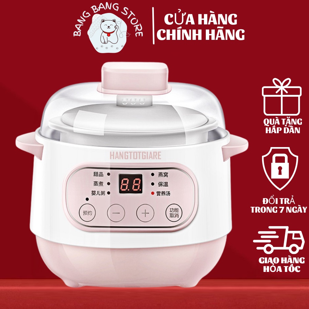 Nồi hầm thực phẩm, hầm cháo, kho cá chậm, hầm cách thủy, nồi chưng yến 4in1 lõi sứ cao cấp, bảo hành 12 tháng