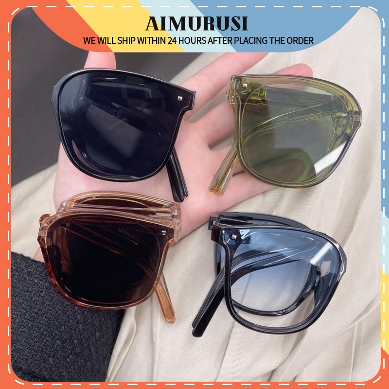 (AIMURUSI) COD Kính Mát Gọng Vuông Bằng Nhựa Chống Tia Uv Phong Cách Hàn Quốc Thời Trang Cho Nam Và Nữ Uv400
