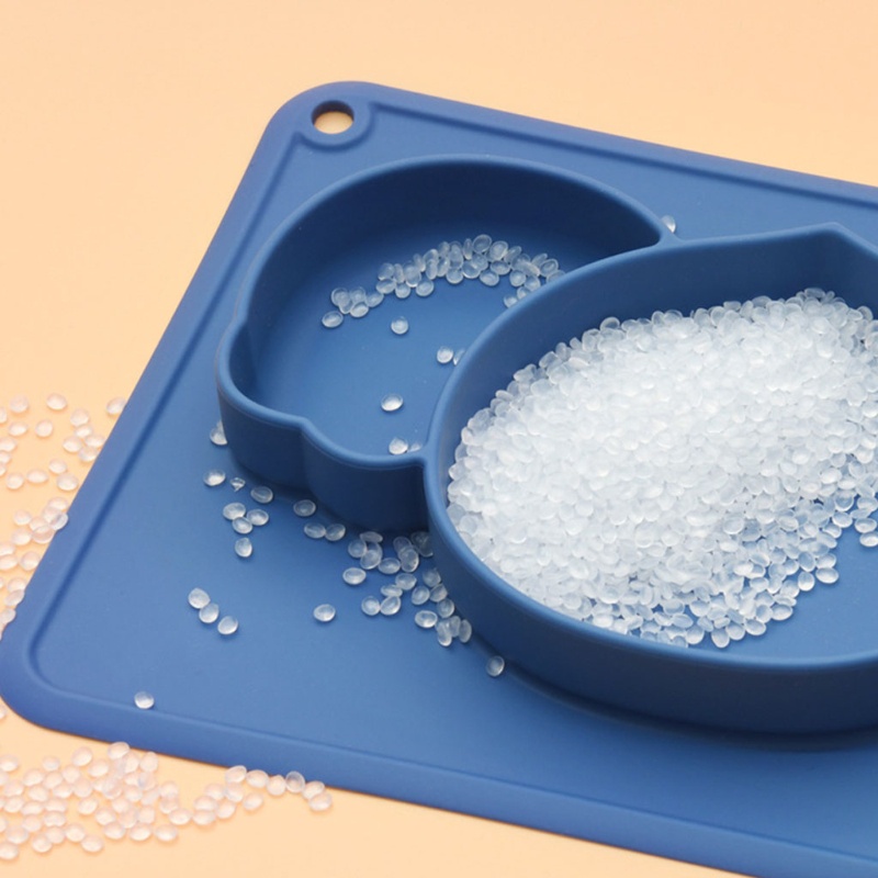 Bát Ăn Chia Ngăn Bằng Silicon Không Chứa BPA Màu Trơn Không Độc Hại Có Giác Hút Tiện Dụng Cho Bé Sơ Sinh