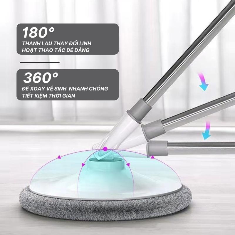 Bộ cây chổi lau nhà TỰ VẮT Tách nước XOAY 360 ĐỘ Chính hãng Hand MOP K9-LAU NHÀ SẠCH