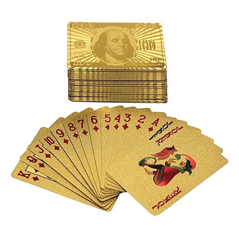 Bộ bài tây Poker mạ vàng chống nước cao cấp