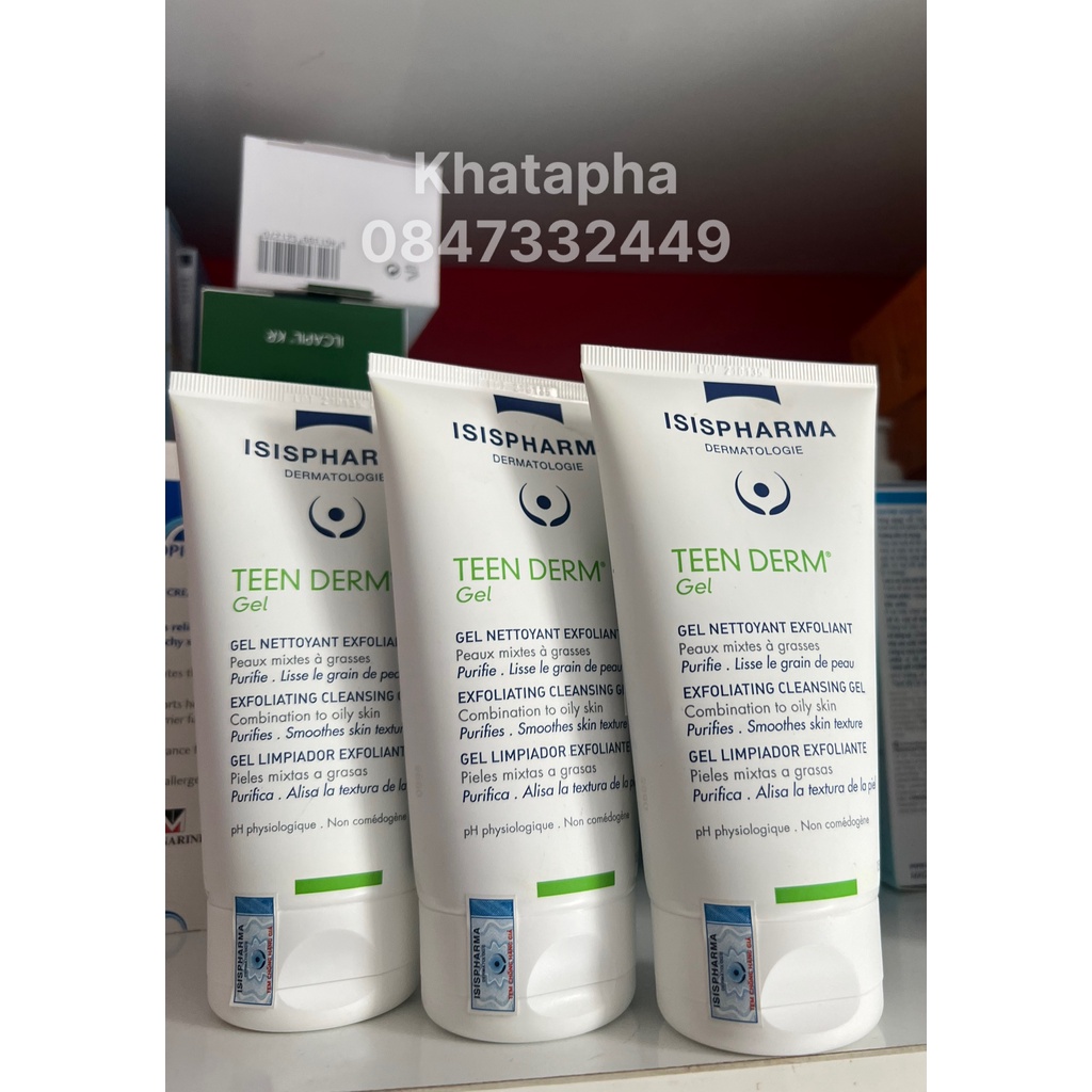 ✅  Gel Rửa Mặt Giảm Nhờn & Mụn Isis Pharma Teen Derm Gel Pháp 40ml, 150ml