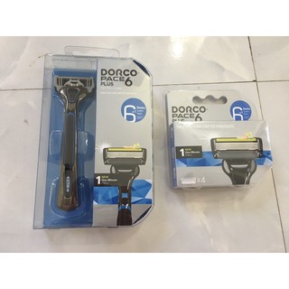 Bộ dao cạo và vỉ 04 đầu cạo râu 6 lưỡi dorco pace 6 plus