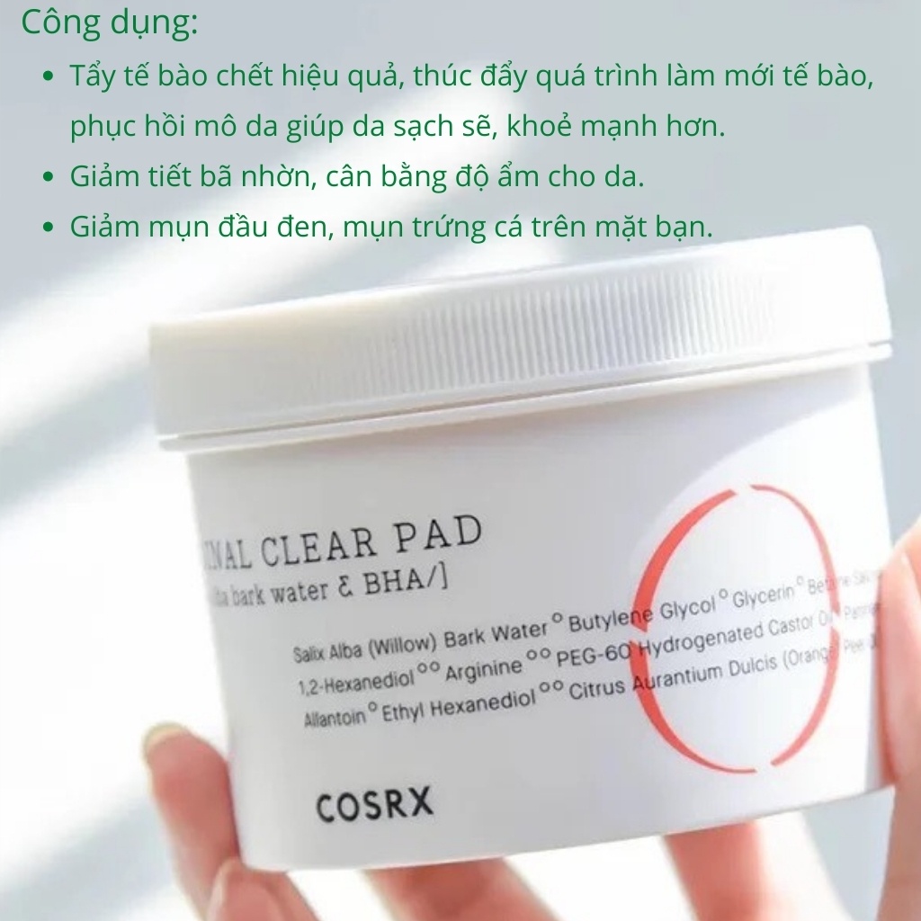 Bông tẩy da chết Cosrx One Step Original Clear Pad 70 miếng