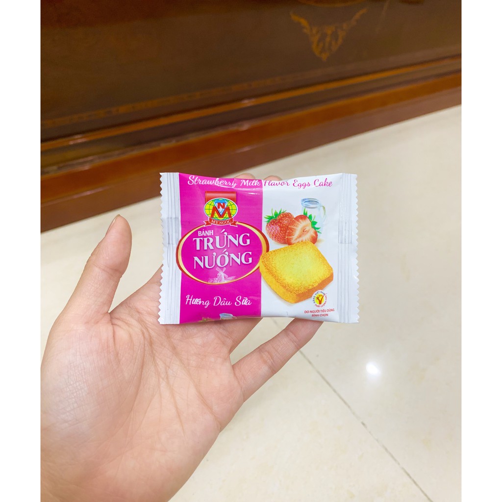 MỸ NGỌC _ 108g Bánh trứng nướng Hương DÂU SỮA - Baked egg cake with Strawberry flavor 108g