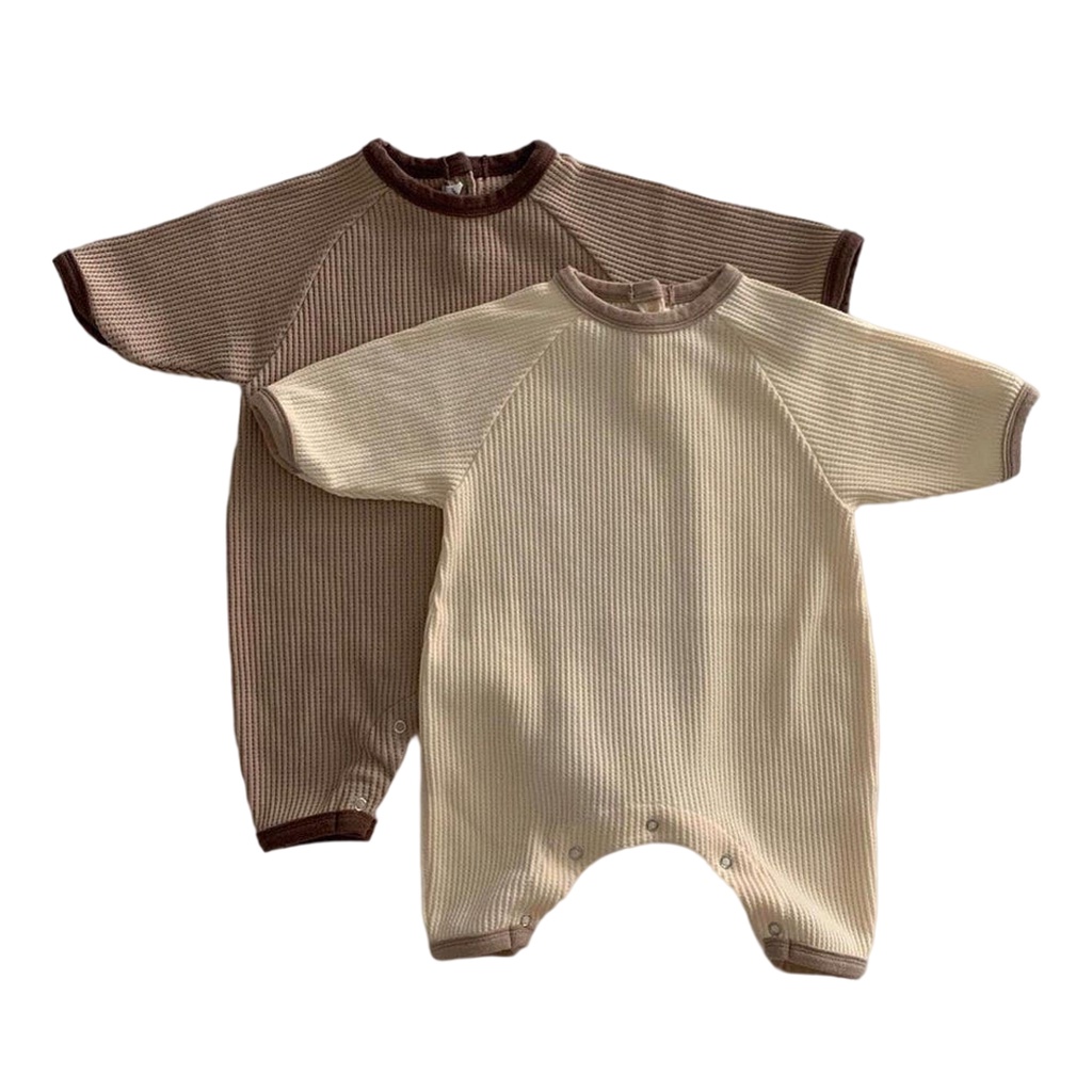 Bộ Áo Liền Quần Tay Dài Chất Liệu Cotton Thời Trang Mùa Thu Cho Bé Sơ Sinh