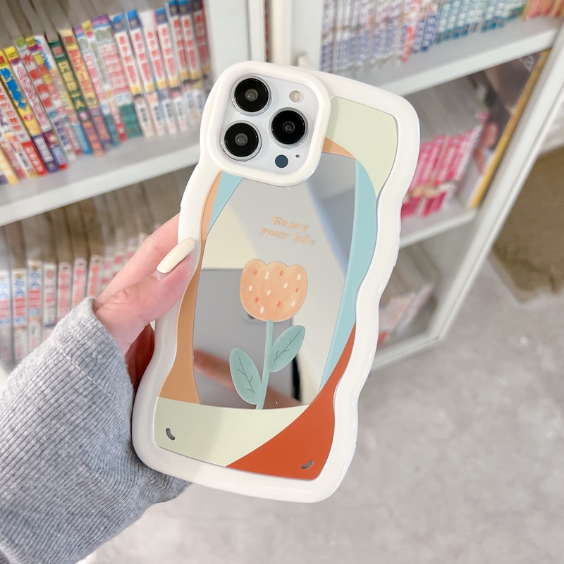 Ốp lưng iphone Ốp Điện Thoại Họa Tiết Ren Tráng Gương Phong Cách Nhật Hàn Cho iphone14Promax 12 11Pro / 6 / 7 / 8 / PLUS Dinuo case