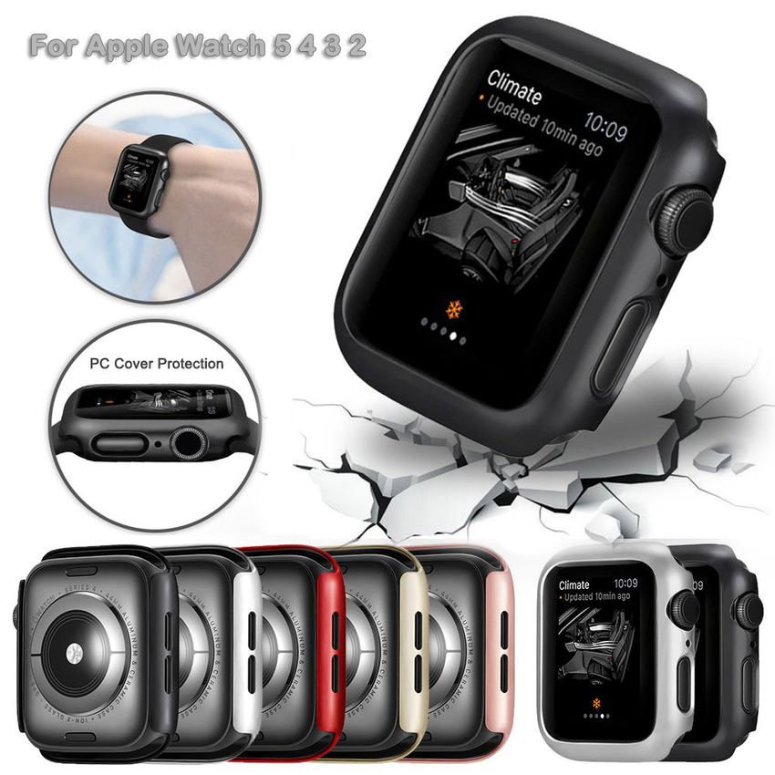 Vỏ Pc Cứng Mặt Nhám Có Khung Viền Bảo Vệ Cho Apple Watch Series Se 6 5 4 3 2 1 Iwatch 38mm 44mm 40mm 42mm