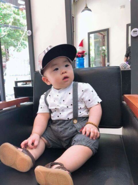 Yếm Nơ Đỏ Áo Chấm Bi Bé Trai 6-16kg - Hàng Quảng Châu- Không Phải Hàng Xưởng Nhái - SHUBISHOP