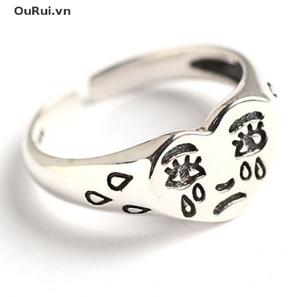 {Fashion} Nhẫn Thời Trang Trung Tính Retro Sáng Tạo Hình Mặt Khóc