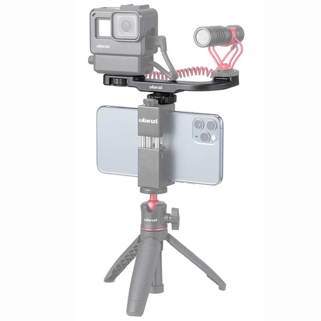 Ngàm Gắn Mic Hel + Ulanzi Pt-8 Cho Điện Thoại / Máy Ảnh Dslr