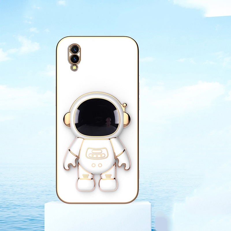Ốp Điện Thoại Mềm Họa Tiết Phi Hành Gia Có Giá Đỡ Cho Vivo Y93 Y95 Y91 Y91i Y91C V19 NEO V17 V15 S1 Pro