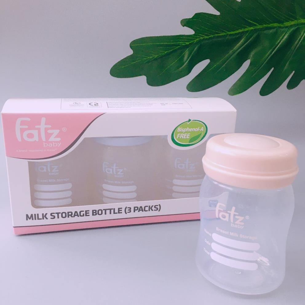 [CHÍNH HÃNG] Bộ 3 bình trữ sữa mẹ 150ml Fatz Baby
