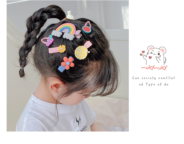 iF YOU Set 14 kẹp tóc kiểu dáng hoạt nhiều màu sắc thời trang hàn quốc cho bé