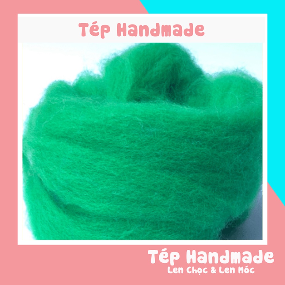 Len chọc loại tốt 12 màu 5g-10g-20g needle felt
