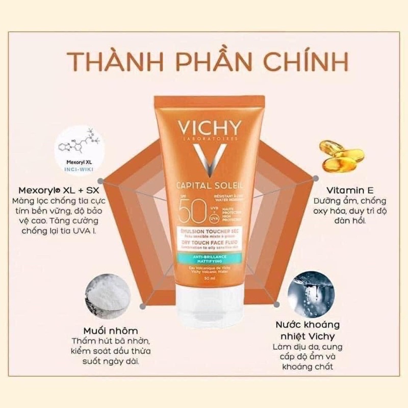 KEM CHỐNG NẮNG VICHY CAPITAL SOLEIL ANTI BRILLANCE SPF 50