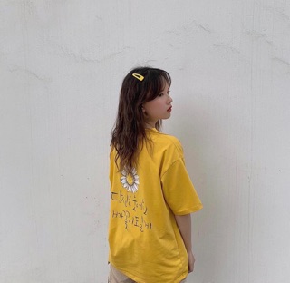 💋Áo Thun Tay Lỡ Hoa Cúc Sau Lưng