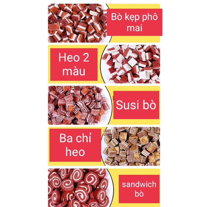 Hạt thịt tươi sấy khô nguyên chất Kuramo (100gr) - Bánh thưởng cho chó  - Hàng date mới