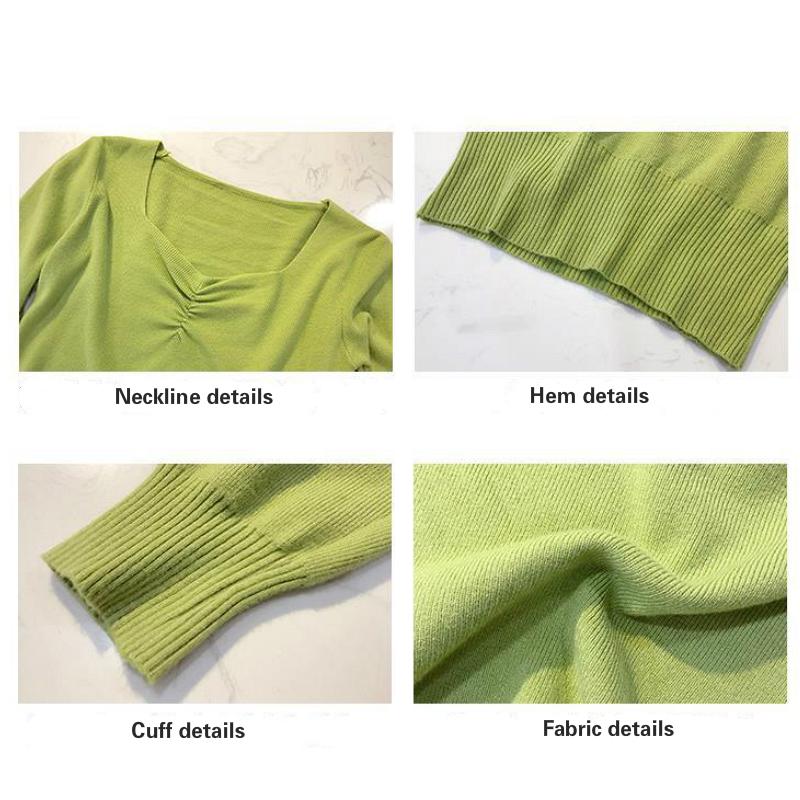 Spring and Autumn New Knit Bottoming Shirt Women Korean Version Slim Slimming Long-sleeved Versatile Top