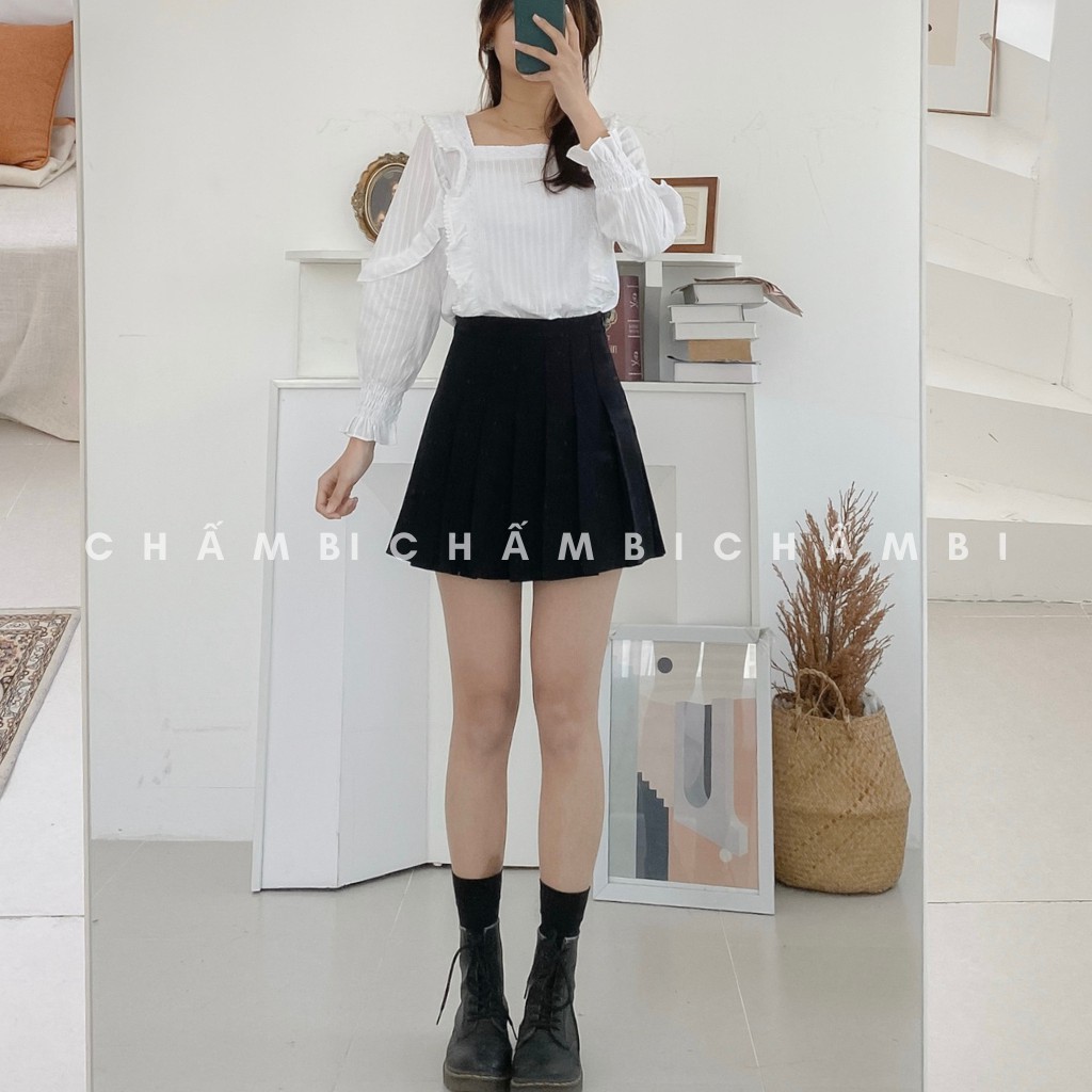 [SALE] Áo Kiểu Cổ Vuông Ren Tay Túm Bèo Ngực Cực Xinh Freesize - A.119 | BigBuy360 - bigbuy360.vn