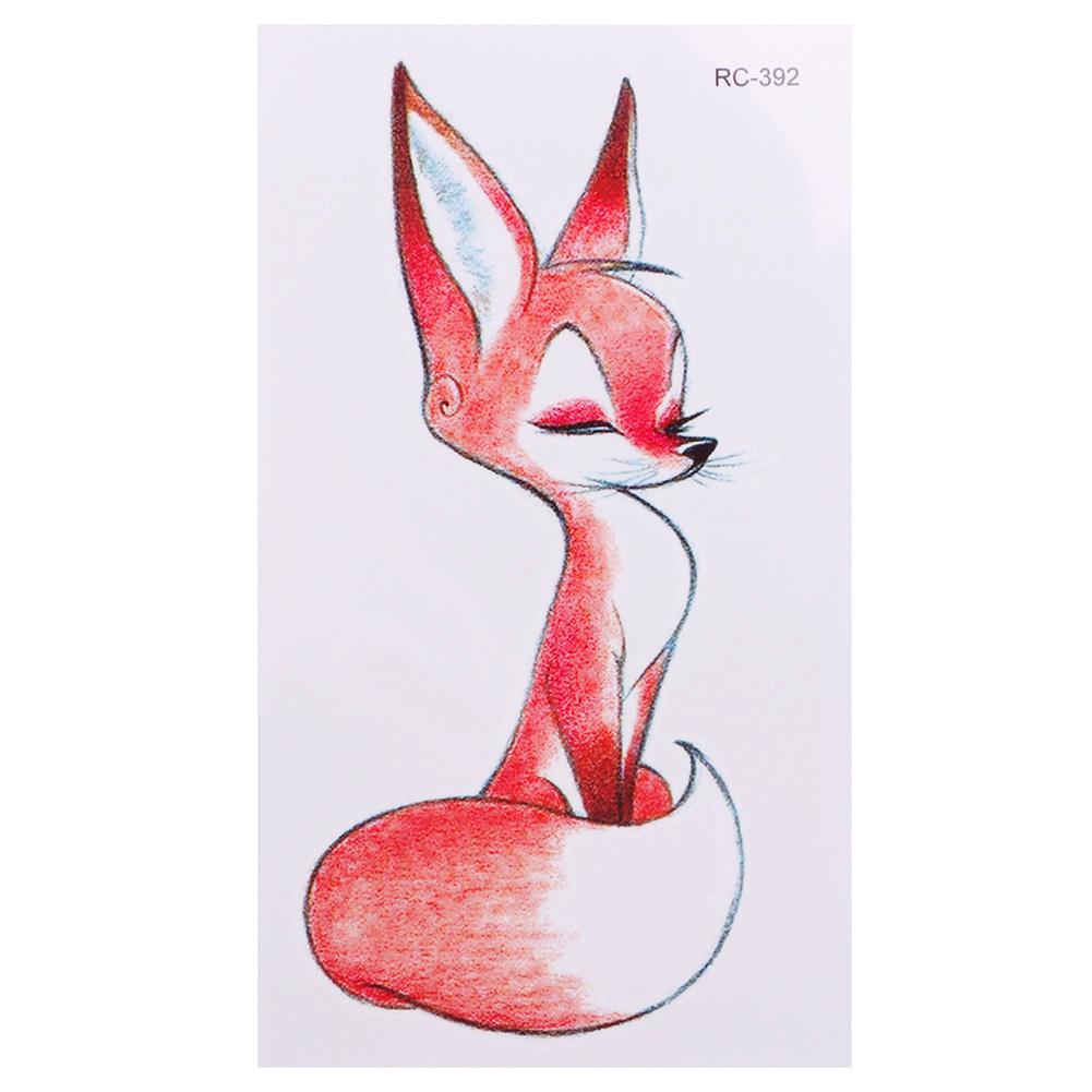 Hw Hình Xăm Dán Tạm Thời Chống Nước Hình Cáo Nhiều Màu Kích Thước 105mm*60mm