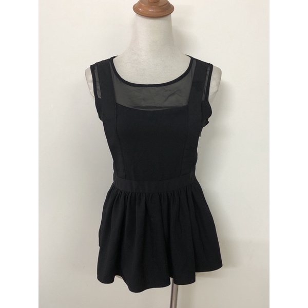 size S to M nhỏ áo sơ mi voan day sát nách đen nhánh điệu xinh 2hand
