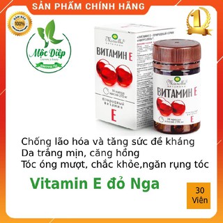 Viên uống đẹp da ❤️chính hãng👍 vitamin e đỏ nga 270mg ❤️ chống lão hóa, đẹp da, khỏe tóc, bổ sung vitamin e,trắng da