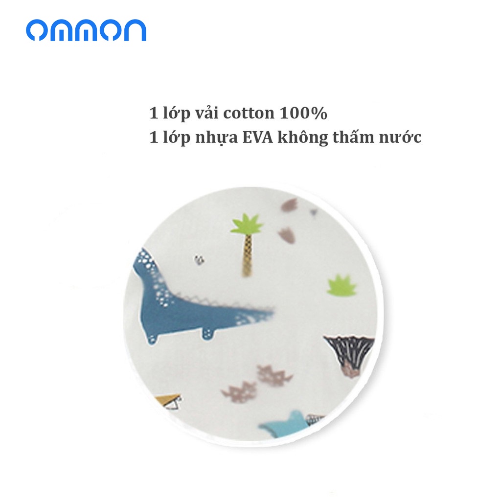 Áo yếm ăn dặm OMMON Baby cao cấp chống thấm nước, máng yếm trước ngực hứng toàn bộ thức ăn rơi