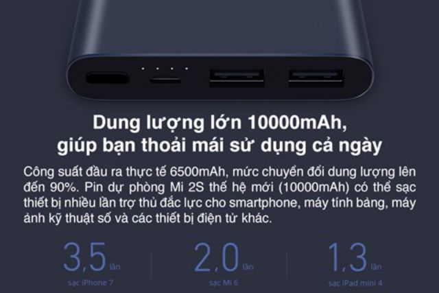 Pin Sạc dự phòng 10.000 mAh Xiaomi Mi 2s