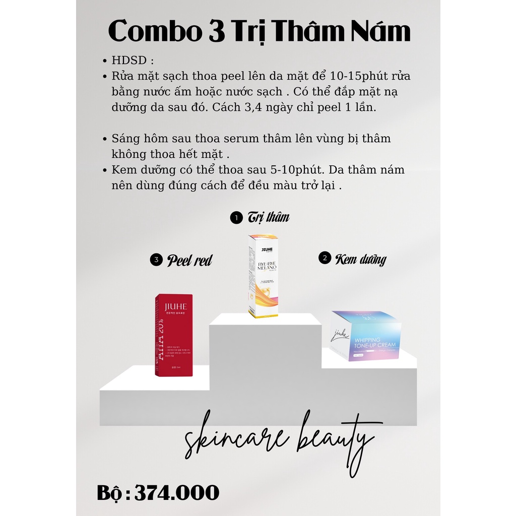 COMBO 3 NGỪA THÂM NÁM- COMBO FACE MỸ PHẨM THANH TÔ- SERUM RED+ KEM FACE+ SERUM JIUHE THÂM(chính hãng 100%)