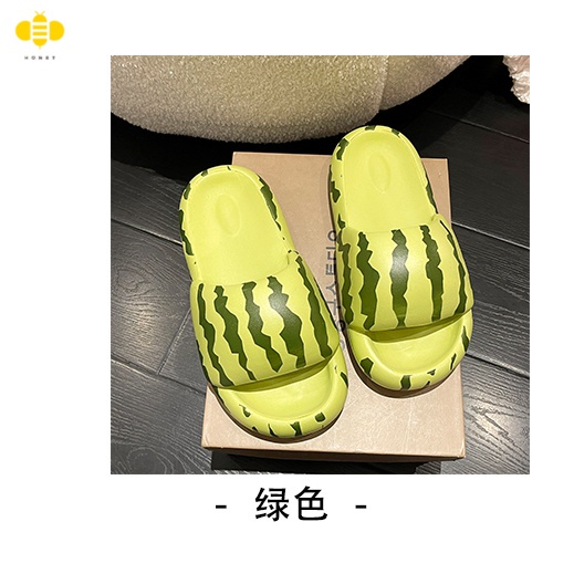 Dép Bánh Mì EVA Đế Mềm Tăng Chiều Cao Chống Trượt Chống Mài Mòn Họa Tiết Dưa Hấu Dễ Thương Thời Trang Mùa Hè Cho Nữ