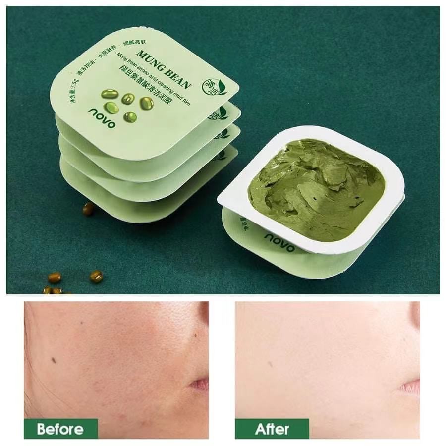 Mặt nạ NOVO ĐẬU XANH MUNG BEAN mask kiềm dầu hỗ trợ da mụn | BigBuy360 - bigbuy360.vn