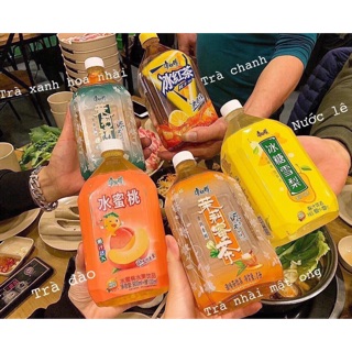 Chai 1 Lít Nước Lê, Đào, Trà Chanh, Trà Nhài Mật Ong, Trà Xanh Hoa Nhài