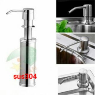 Bình xà phòng gắn chậu rửa chén inox sus304