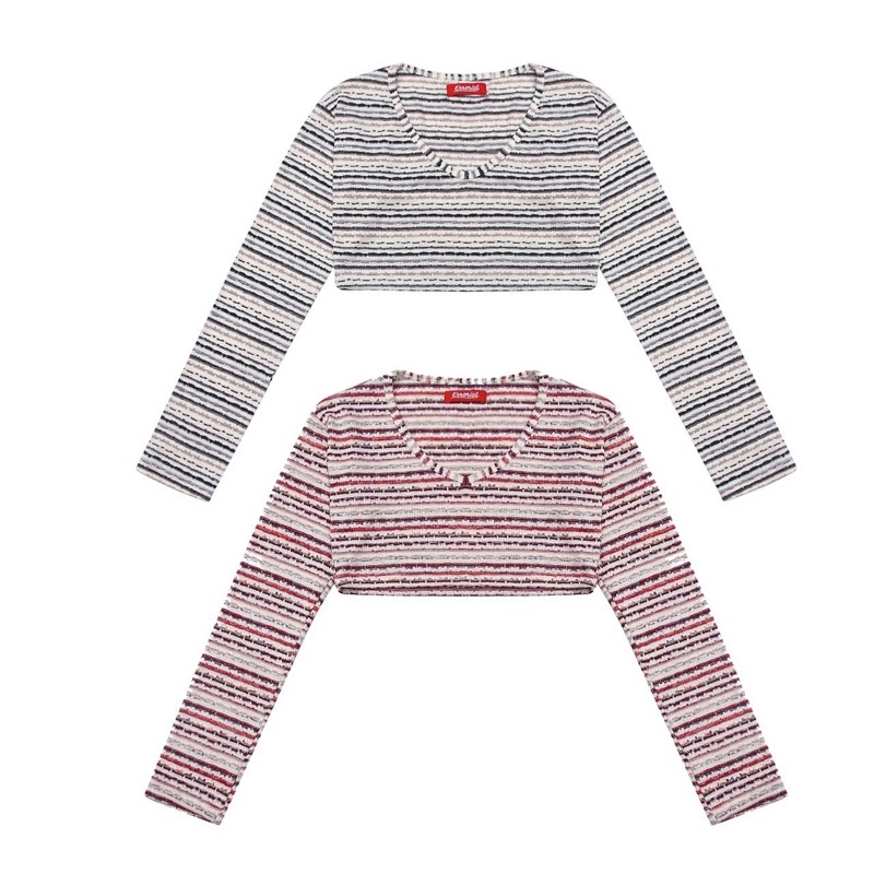 Áo ERRORIST aurora knit top sọc đỏ/ sọc đen