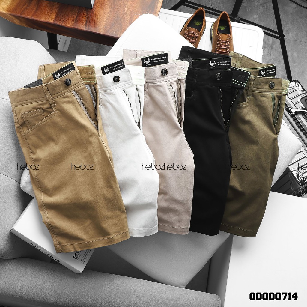 Quần short kaki Heboz túi nắp 5M, chất kaki co giãn tốt - 00000714