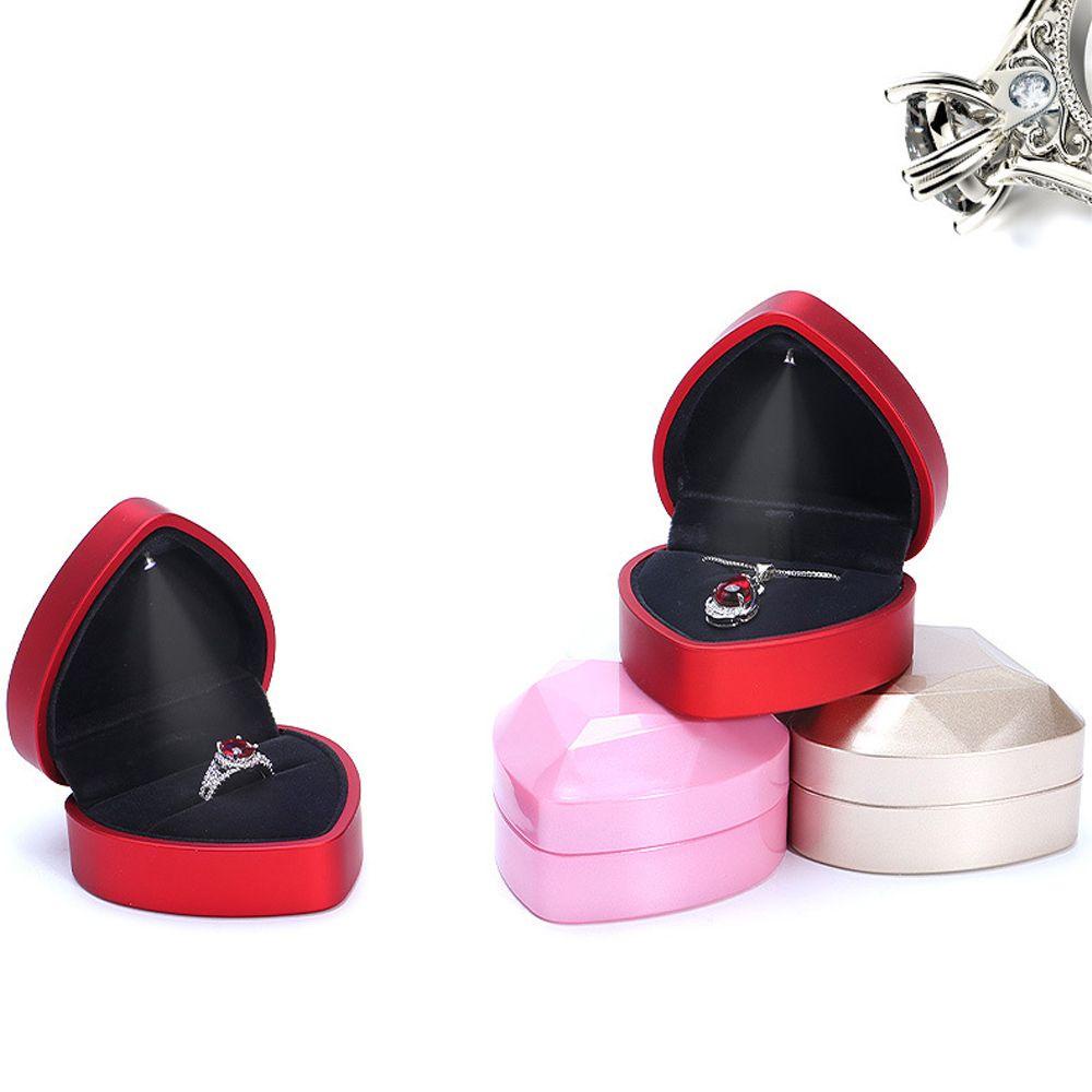 Hộp Trưng Bày Trang Sức Nhẫn / Bông Tai Có Đèn LED Thiết Kế Tinh Tế Sang Trọng Cho Nữ Ốp