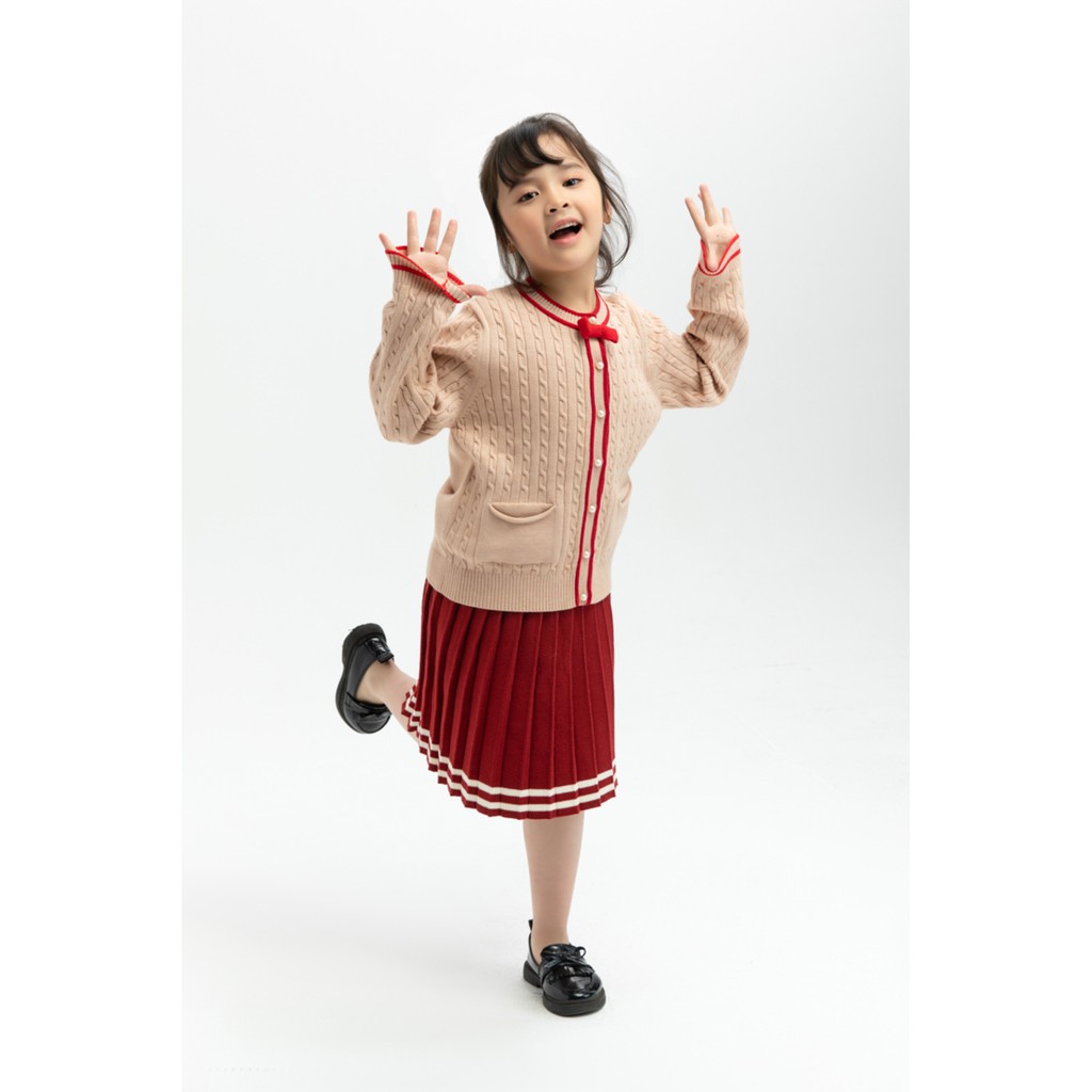 Chân váy len xếp ly bé gái IVY moda MS 30G0285